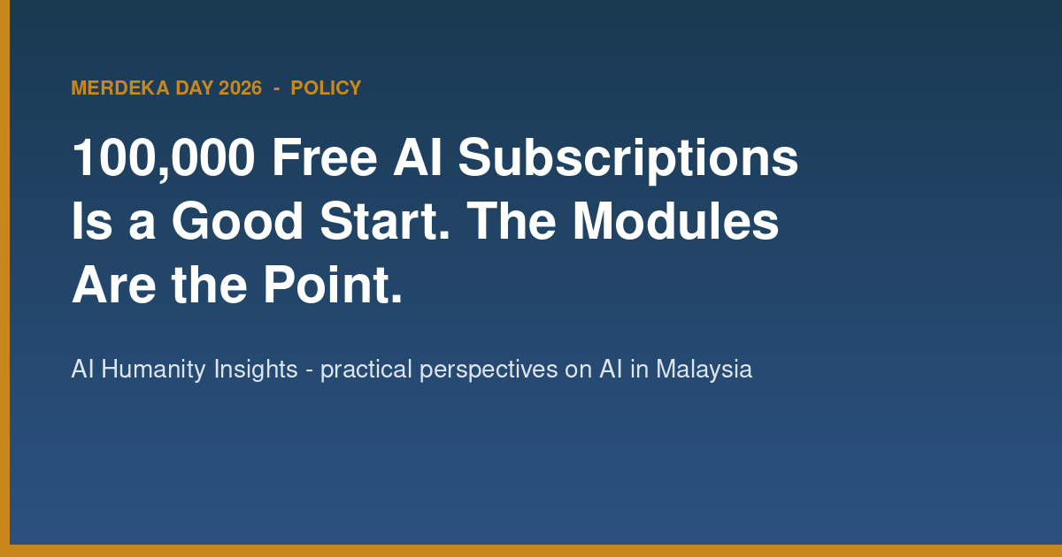 100,000 Free AI Subscriptions Is a Good Start. The Modules Are the Point.