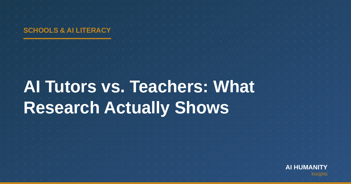 AI Tutors vs. Teachers: What Research Actually Shows