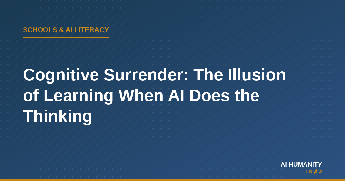 Cognitive Surrender: The Illusion of Learning When AI Does the Thinking