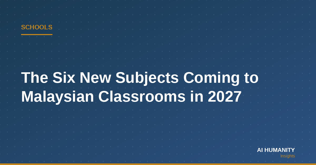 The Six New Subjects Coming to Malaysian Classrooms in 2027 (and What They Actually Ask of AI)